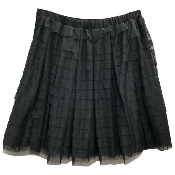 BCBGMAXAZRIA BLACK TIERED MESH SKIRT S - Picture 1 of 4